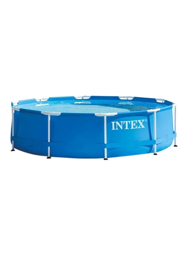 INTEX Superior Strength And Longer Durability Sturdy Circular Unisex Metal Frame Set Foldable Portable Lightweight Swimming Pool Blue Color 28200 Summer Splash Fun Water Pla 305x76cm