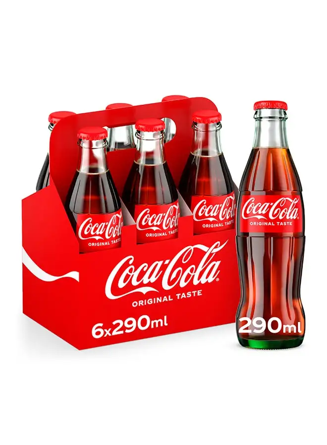 Coca-Cola Original Taste Carbonated Soft Drink Glass Bottle 290ml pack_of_6