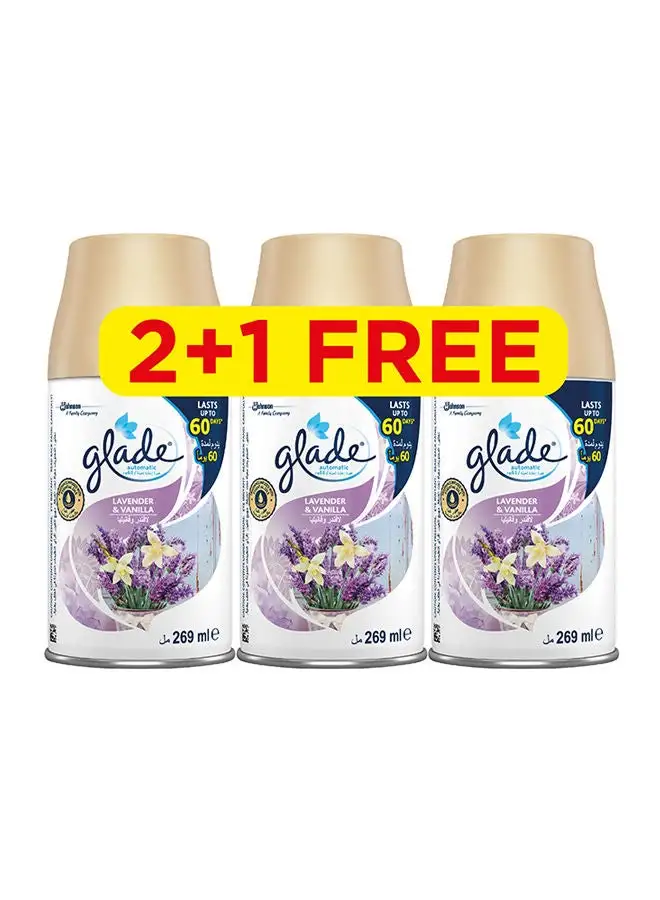 Glade Lavender And Vanilla Fragrance Automatic Refill Air Freshener Pack of 3 269ml