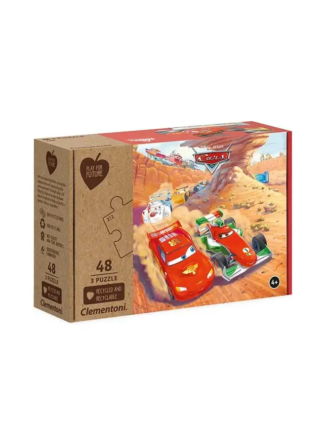 Clementoni Puzzle Play For Future Disney Cars 3X48 Pieces 16cm 