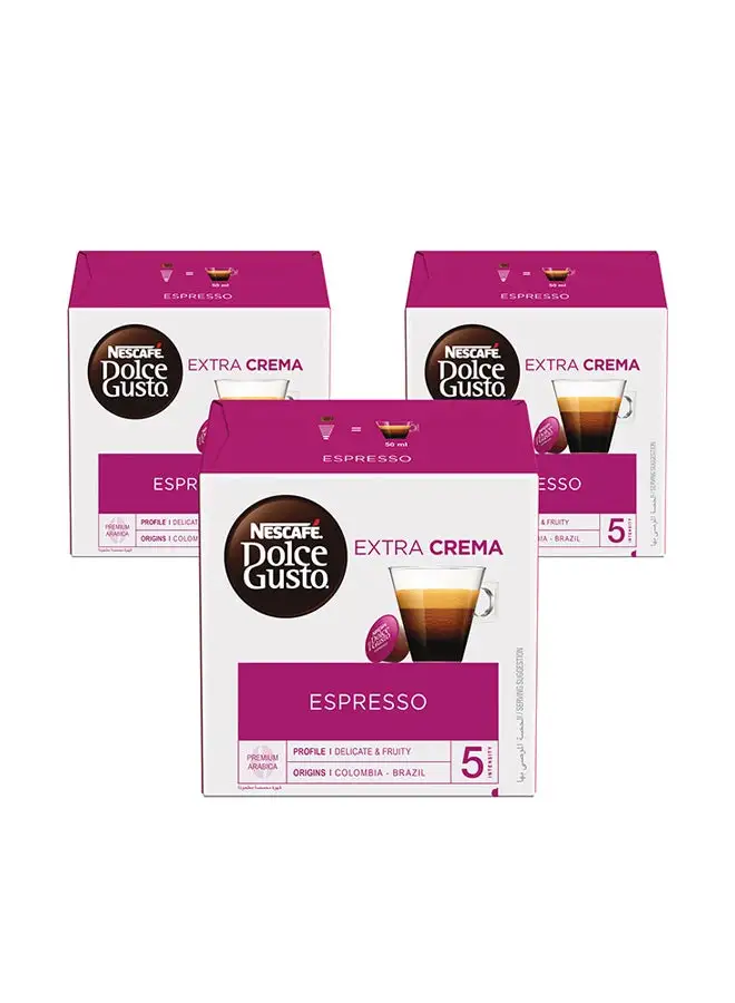 Nescafe 16 Dolce Gusto Espresso Coffee Capsules 88grams Pack of 3