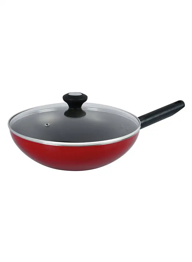 Prestige Classique Covered With Wok Glass Lid Red/Black/Clear 11/28cm