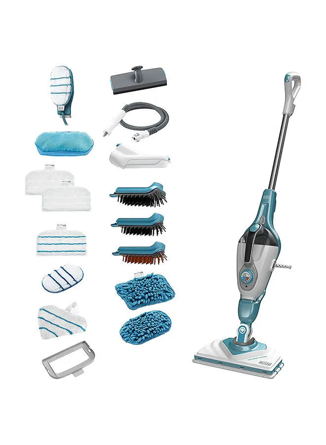 BLACK+DECKER 2 in 1 Steam Mop with Delta Head and SteaMitt features 1600.0 W BHSM1615DAM-GB White/Blue