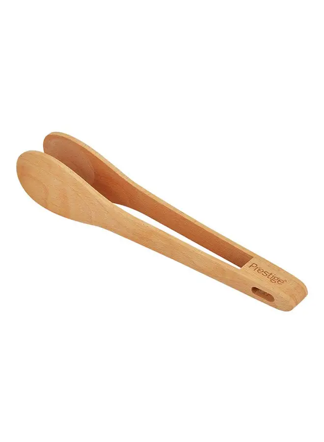 Prestige Wooden Tongs Beige 13.4x2.7x1.7cm