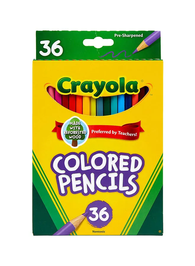 Crayola 36-piece Pre Sharped Colored Pencils- Made With Reforested Wood- Multicolor ‎1.75x13.34x20.96cm