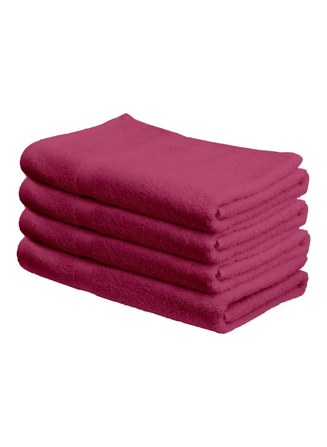 Princess 4-Piece Fast Absorbent Bath Towel Set Fuschia Pink 70 x 140cm