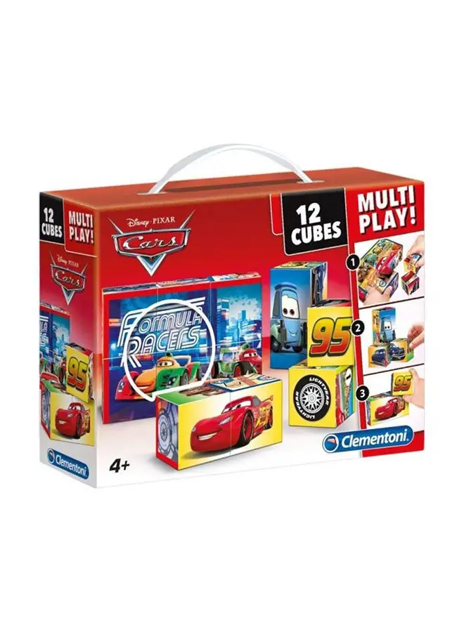 Clementoni 12-Piece Multi Play Cubes Disney Car Play Set