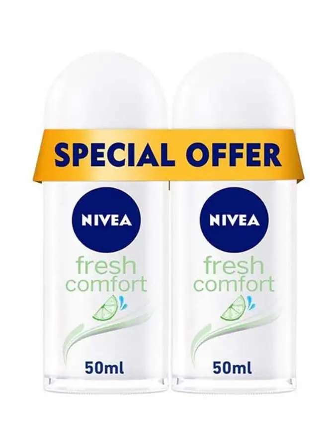 Nivea Fresh Comfort, Deodorant For Women, Roll-On Pack Of 2 50ml