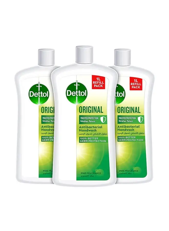 Dettol Original Pine Fragrance Handwash 1L Pack of 3