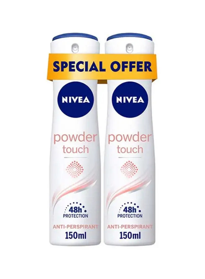 Nivea Pack Of 2 Powder Touch Antiperspirant Spray 150ml