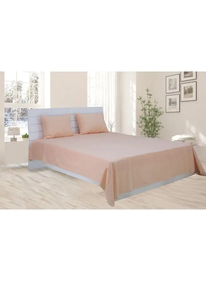 Princess 2-Piece Flat Sheet With Pillowcases Set Includes 1xFlat Sheet 170x240 cm, 1xPillow Case 50x75 cm Cotton Blend Peach 170 x 240cm