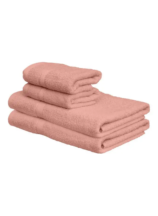 Princess 4-Piece Fast Absorbent Towel Set Peach 70 x 140cm