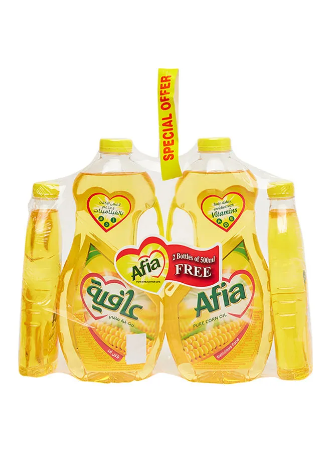 Afia Pure Oil Corn 2x1.5L+2x500ml Pack of 4