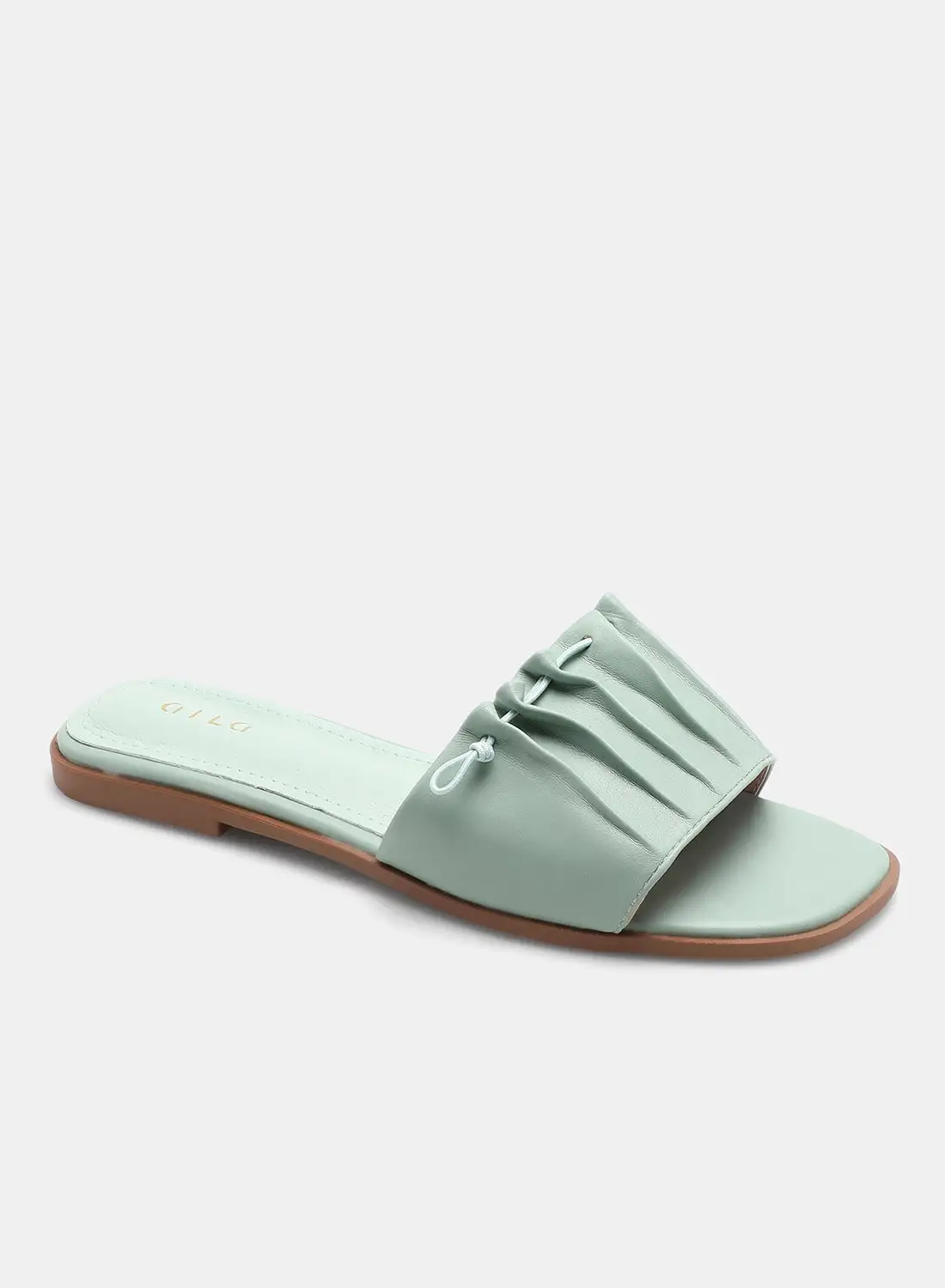 Aila Slip-On Flat Sandals Cool Mint