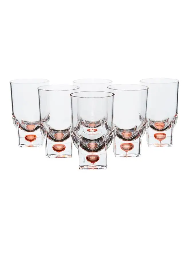 TALIONA 6-Piece Cube F6 Tumbler Set Clear/Red 