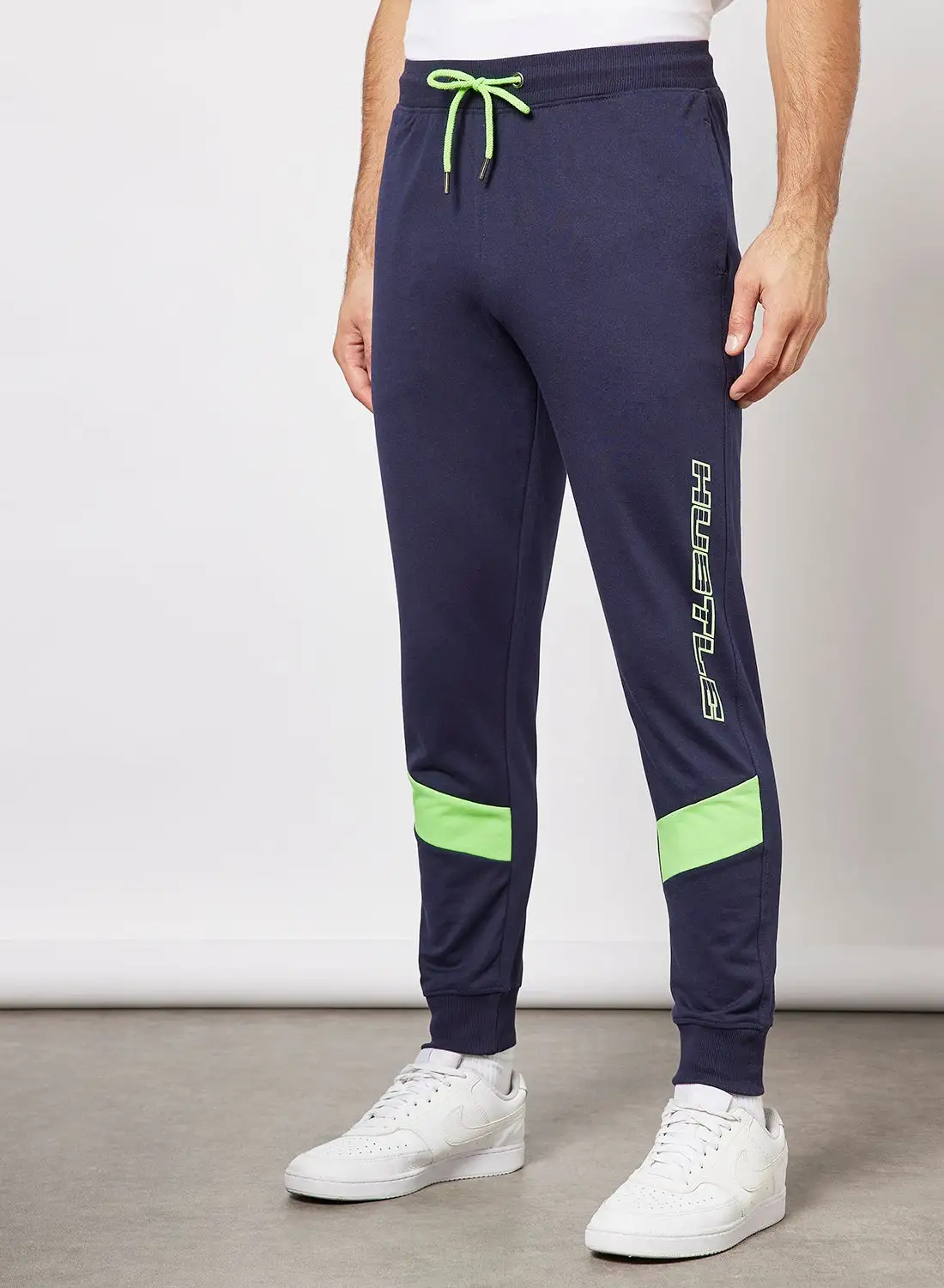 ABOF Regular Fit Joggers Navy/Green