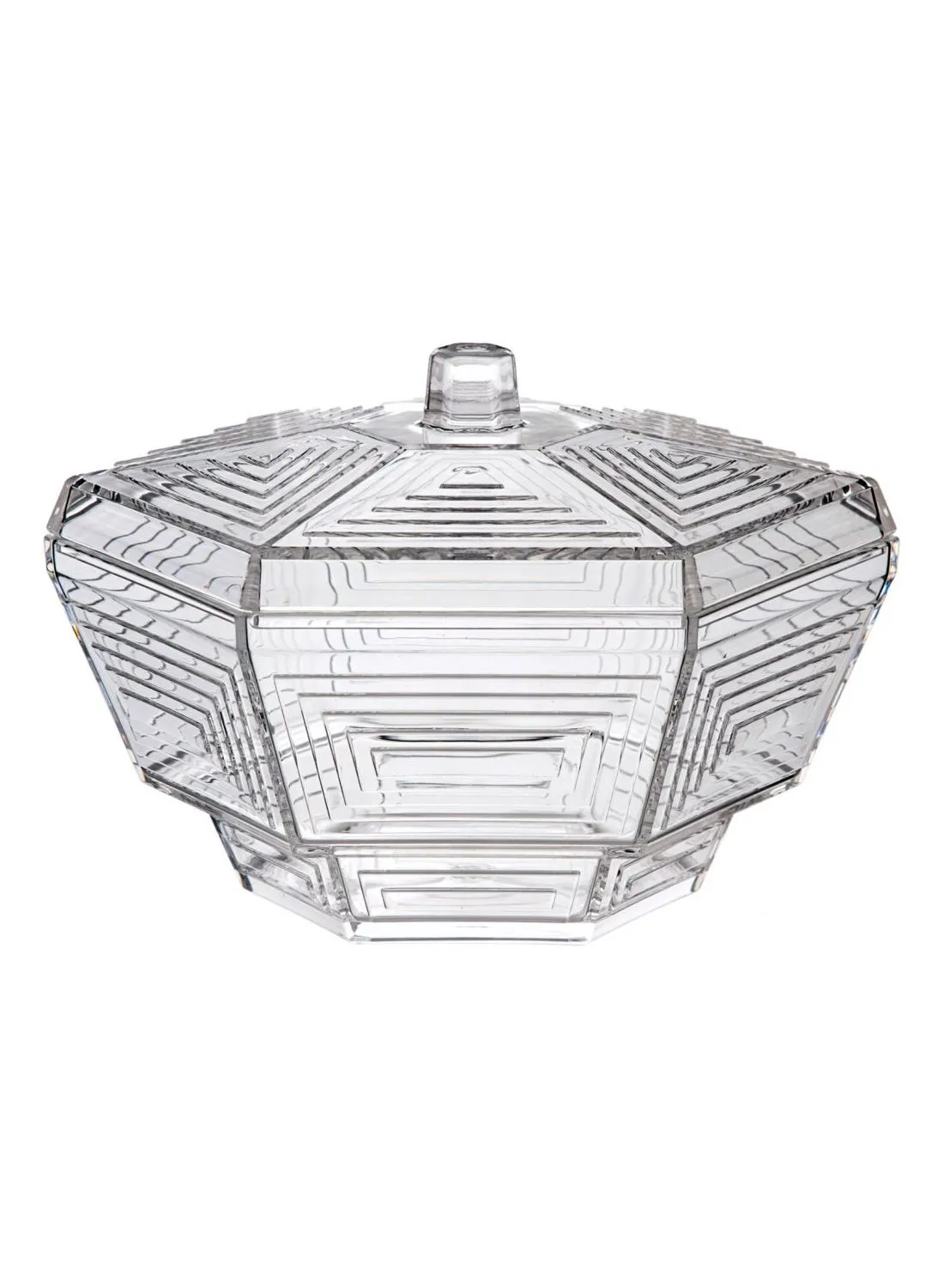 AZAD Hexagonal Candy Bowl With Lid Clear 19cm