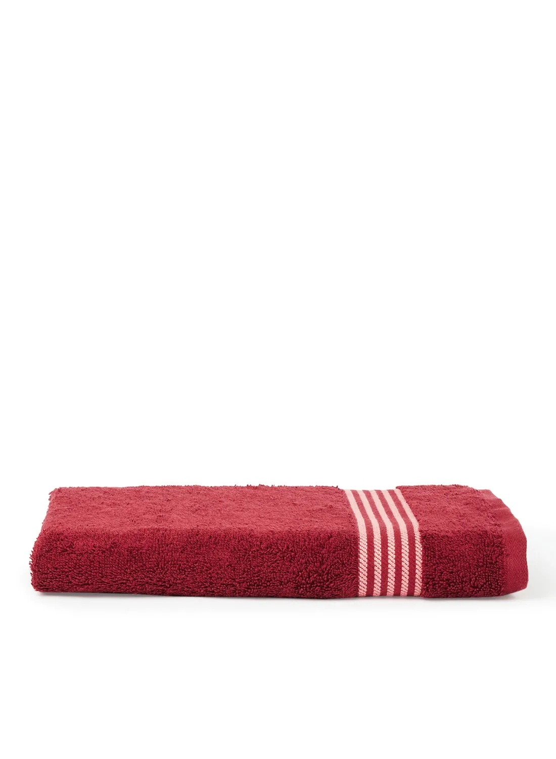 White Rose Hand Towel With Contrast Color Border Maroon 50X90cm