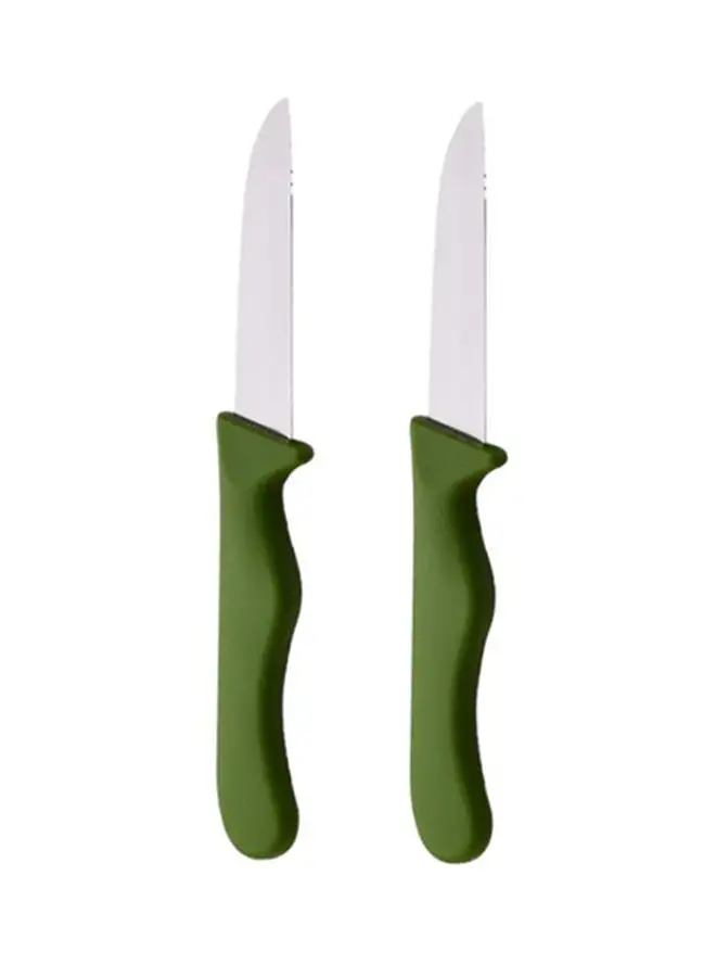 BERGNER 2-Piece Fruit Knife Set Green/Silver 18.5cm