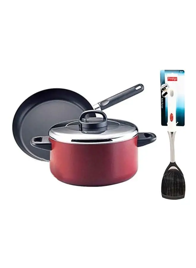 Prestige 3-Piece Set Pr20933 + Spoon Pr53204 Silver/Red/Black