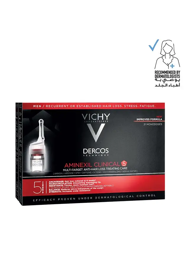 VICHY Dercos Aminexil Clinical 5 Anti-Hair Fall Treatment For Men 21 Doses