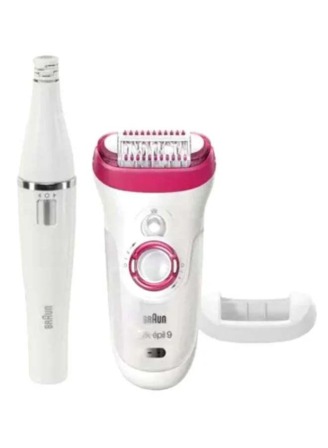 BRAUN Silk-epil 9 Wet And Dry Epilator 9-538 Legs, Body And Face White/Pink