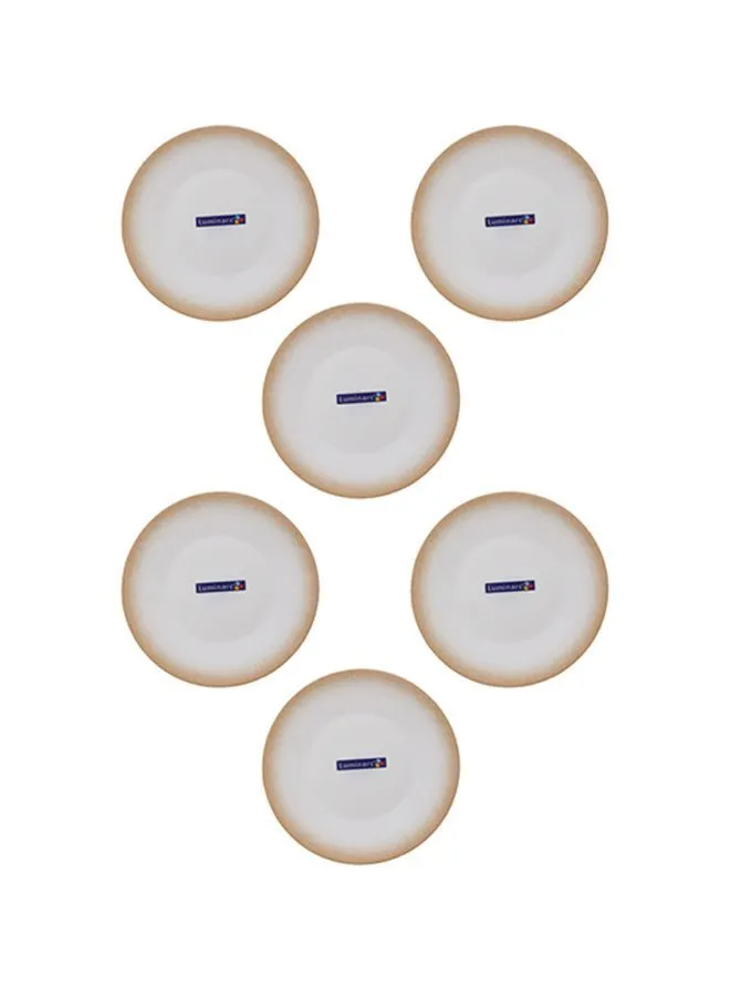 Luminarc 6-Piece Value Pack Essence Paco Dessert Plate Set Beige 20cm