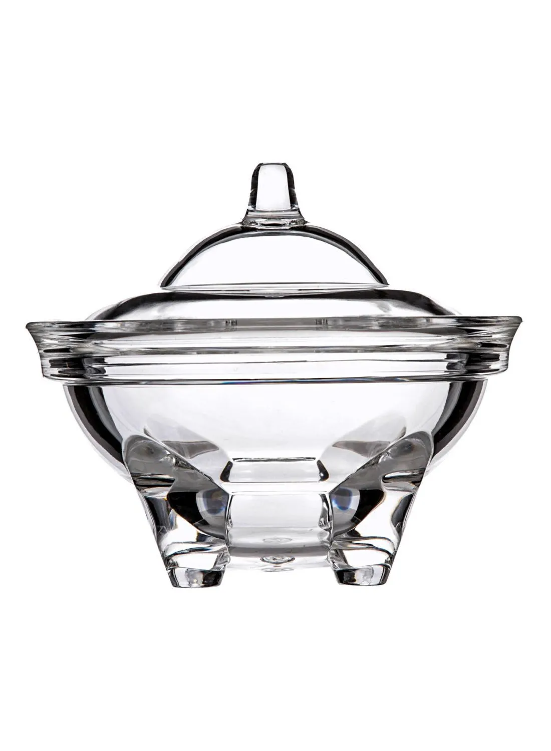 AZAD Footed Candy Bowl With Lid Clear 14cm