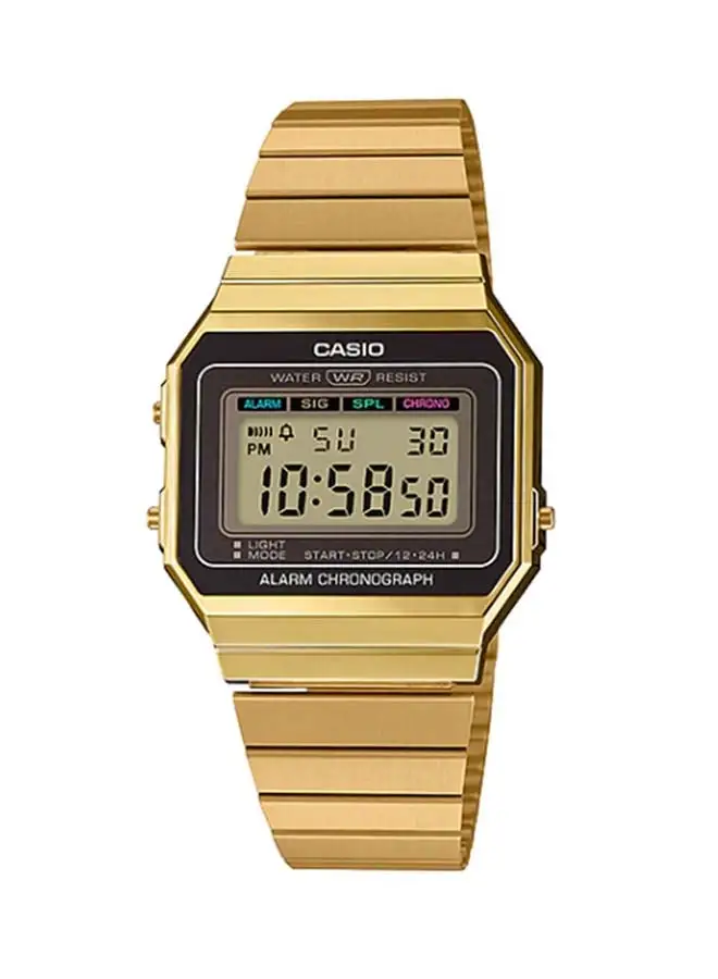 CASIO ساعة يد رقمية من الستانلس ستيل طراز A700WG-9ADF