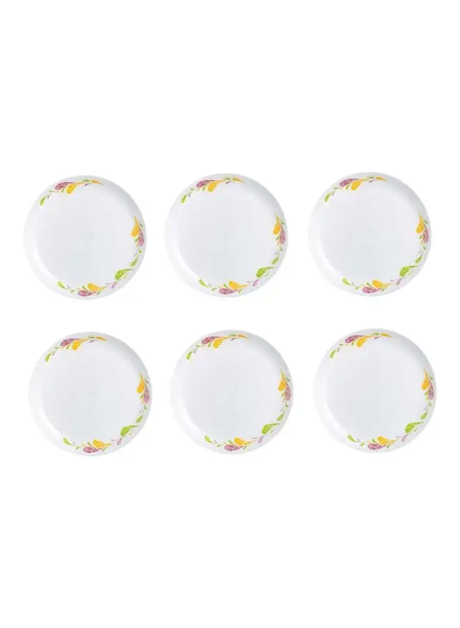 Luminarc 6-Piece Gangaur Dessert Plates White 19cm