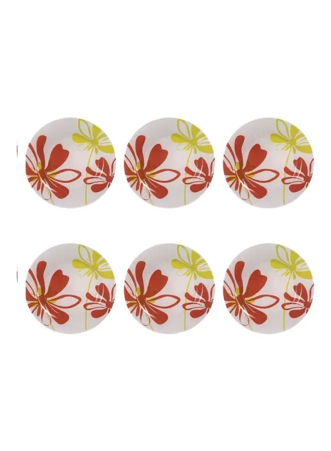 Luminarc Pack Of 6 Pop Dessert Plates White/Red/Green 19cm