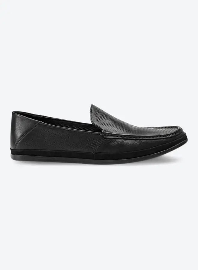 CCC Mesh Detailed Round Toe Loafers Black