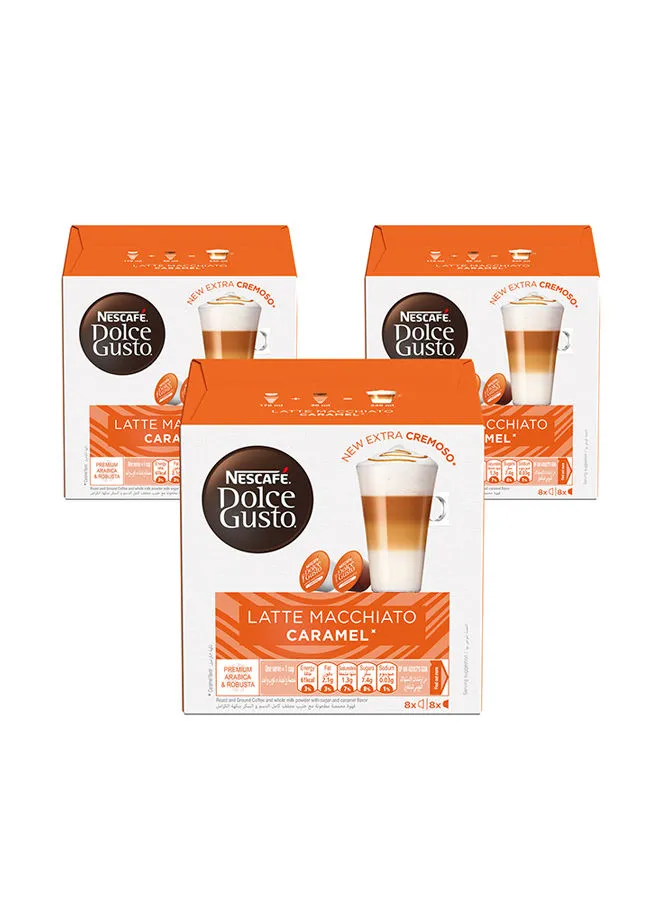 Nescafe Dolce Gusto Caramel Latte Macchiato Coffee 145.6grams Pack of 3