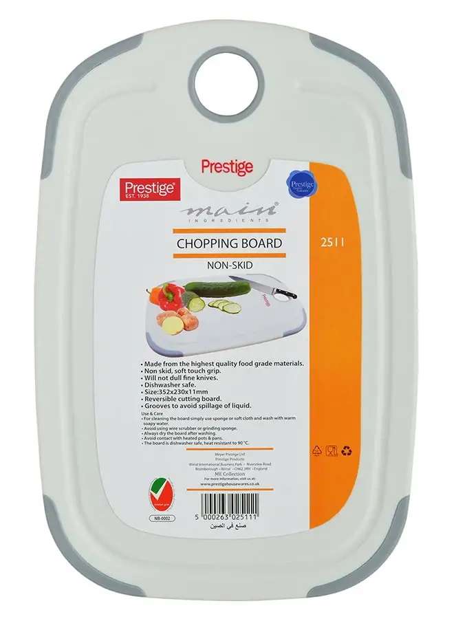 Prestige Chopping Board White/Grey 352x230x11mm