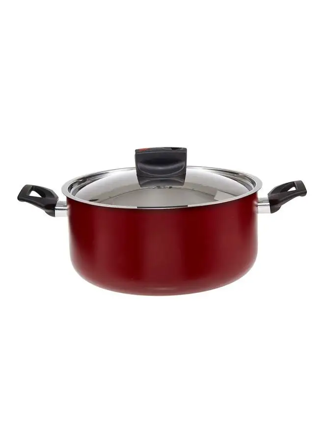 Prestige Safecook Non-Stick Covered Casserole Red/Clear/Black 24cm