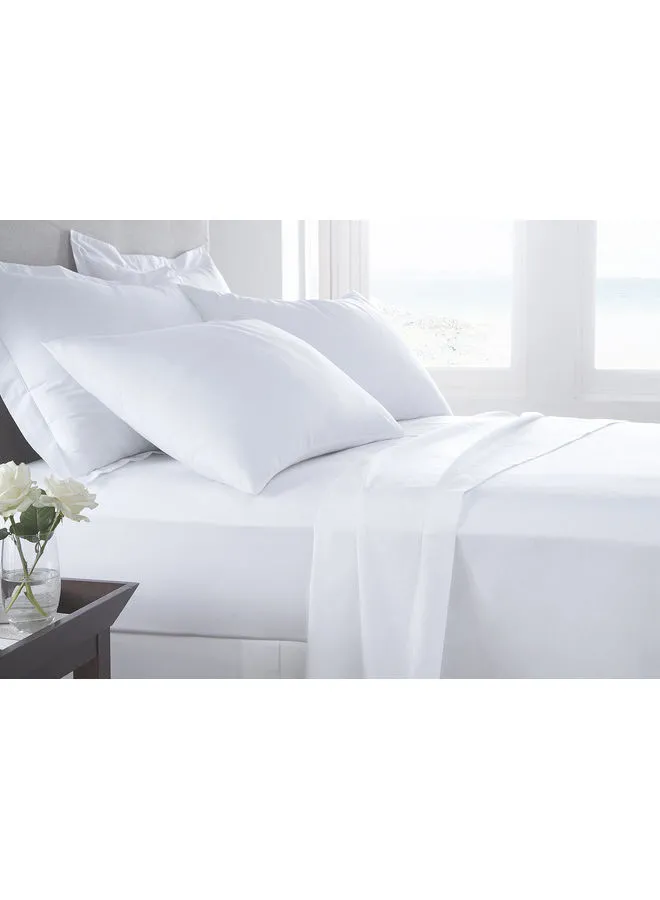 Hotel Linen Klub 3-Piece Deyarco Hotel Linen Klub Single Bed Sheet 350TC 100% Long Staple Sateen Luxury Quality Cotton White 180x280cm