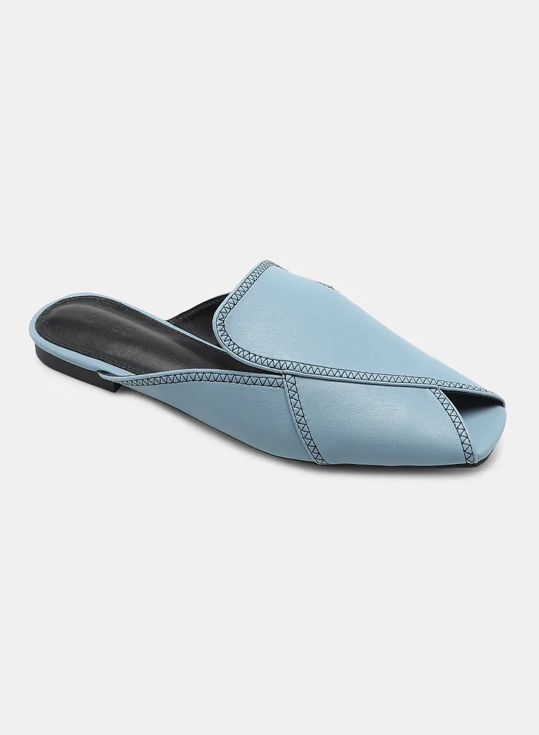 Aila Wrap Over Open Toe Mules Blue