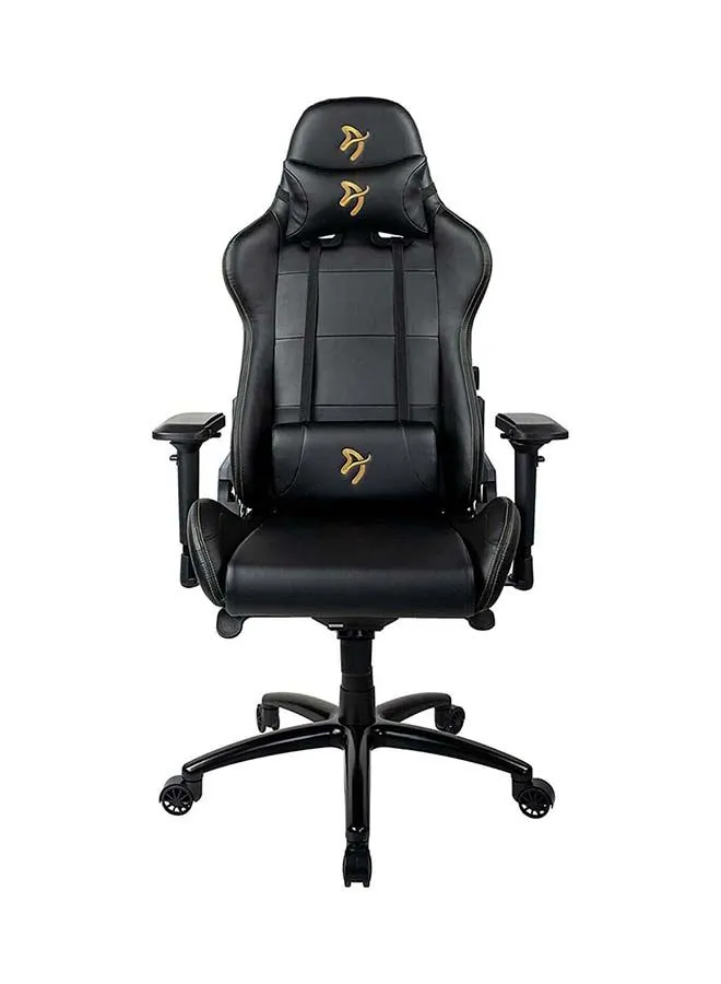 Arozzi Arozzi Verona Signature Black PU Gaming Chair/Office Chair with 4D Armrests, Metal Base, Cold Molded Foam, PU Leather, Soft Neck & Lumbar Support Pillows - Gold Logo (PC/PS4/PS5/Xbox One)