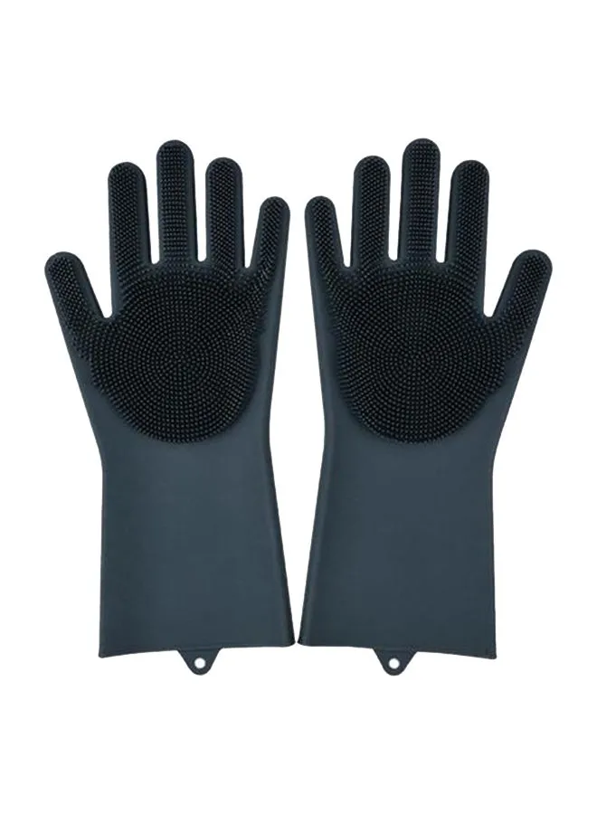 Winsor Dishwashing Gloves With Scrubber Black/Grey