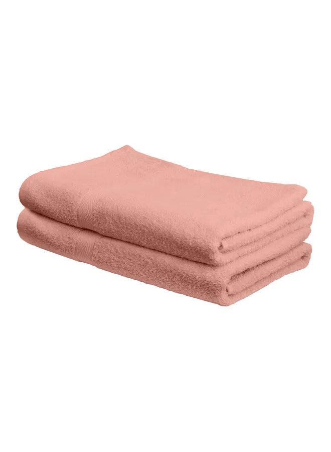 Hotel Linen Klub 2-Piece Fast Absorbent Bath Towel Set Peach 70 x 140cm