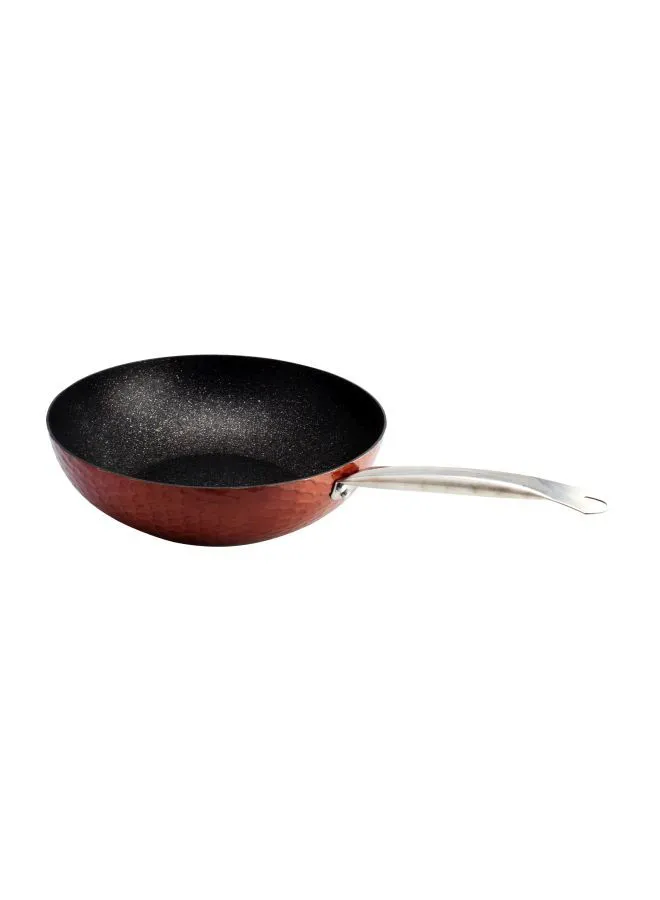 Wilson Aluminium Copper Hammered Wok Red 32cm