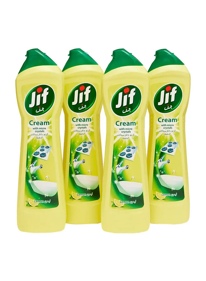 Jif Cream Cleaner With Micro Crystals Technology Lemon Eliminates Grease Burnt Food And Limescale Stains 500.0ml