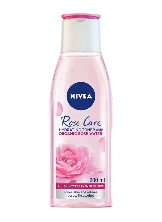 Nivea Rose Care Hydrating Face Toner Organic Rose Water All Skin Types Clear 200ml