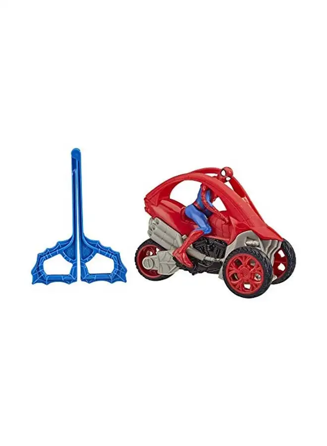 MARVEL Marvel Spider-Man: Spider-Man Stunt Vehicle 6-Inch-Scale Super Hero Action Figure And Vehicle Toy Great Kids For Ages 4 And Up 8.25x2.5x5.5inch