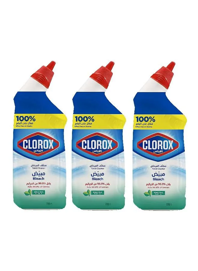 Clorox Fresh Scent Toilet Bowl Cleaner Set, 709ml, Pack Of 3 Multicolor