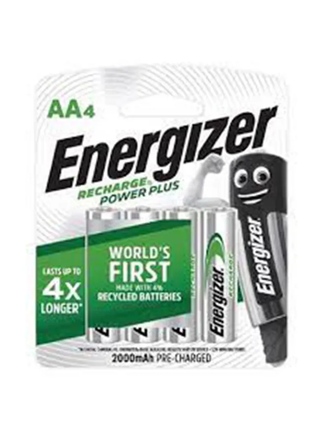 Energizer Energizer Rechargeable  Power Plus AA Batteries Pack of 4 Multicolor