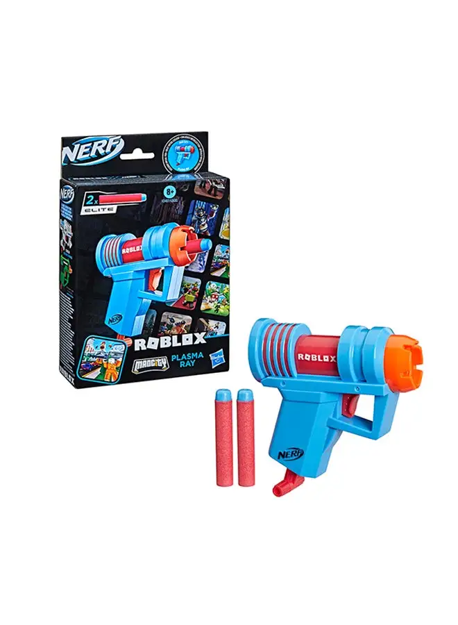 NERF Roblox Phantom ForcesBoxy Buster Dart Blaster, Pull-Down Priming Handle, 2 Elite Darts, Code To Unlock In-Game Virtual Item