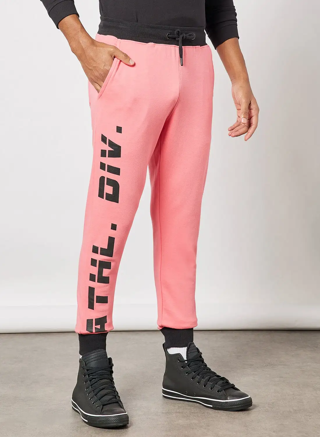 ABOF Regular Fit Joggers Black/Pink