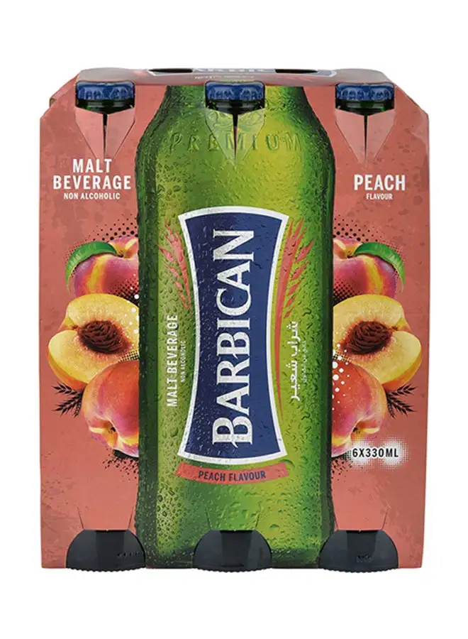 Barbican Peach Flavoured Non-Alcoholic Malt Beverage  NRB Peach 330ml Pack of 6