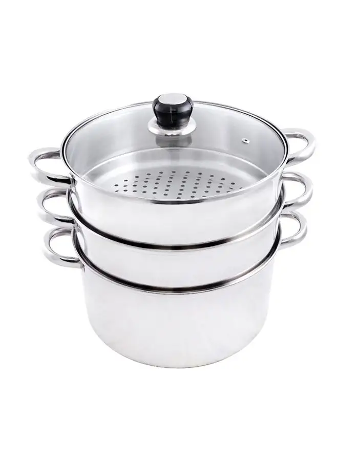 Wilson 4-Piece Steamer With Lid 26 Cm Silver/Clear 26 Cm